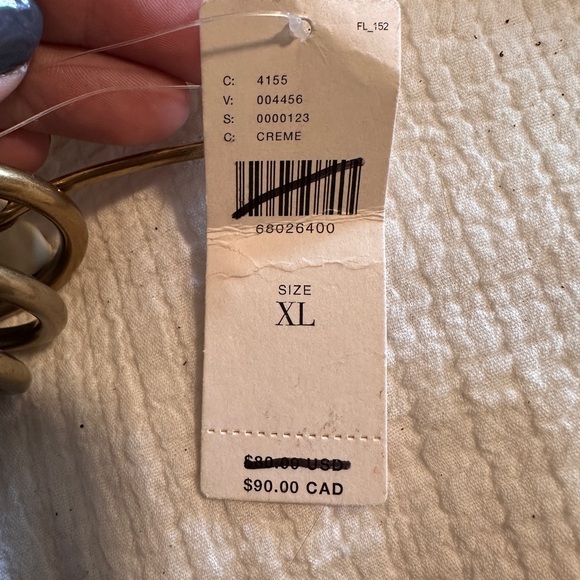 Genuine Leather Belt by Anthropologie Cream and Gold XL - Picture 5 of 7